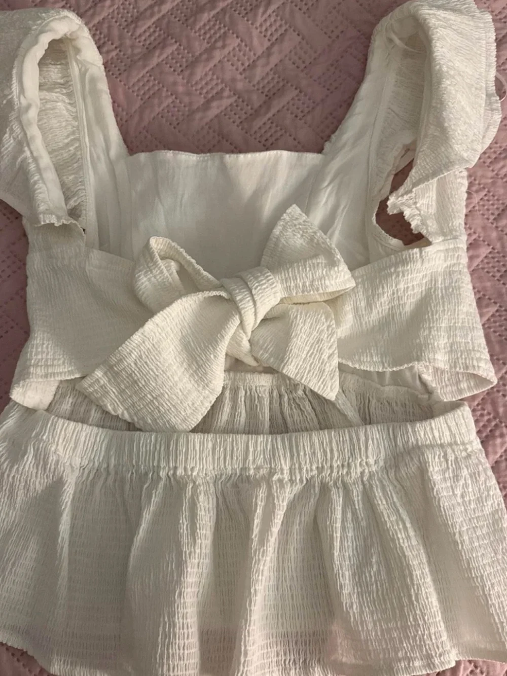 Francesca's Collections White Ruffled Peplum Tank for Kids